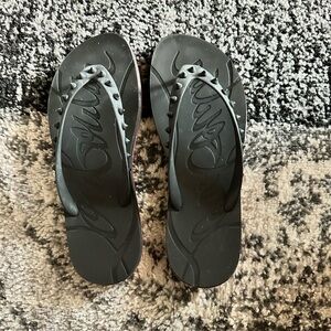 Christian Louboutin Black Studded Sandals